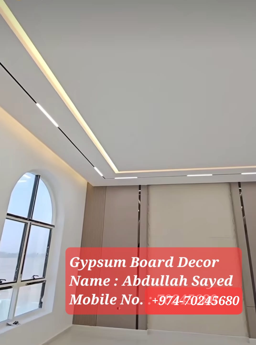 Gypsum Board Decor on Ceiling,Partition,Paint,Grc & Wall Moulding Work etc.+974-70245680